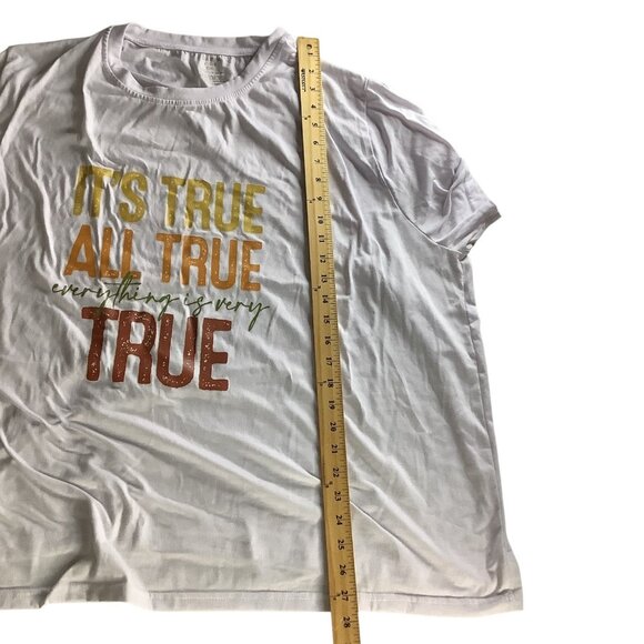 SHEIN Womens Curve 5XL White Graphic T-Shirt "Its True All True" Short Sleeve - Picture 7 of 8
